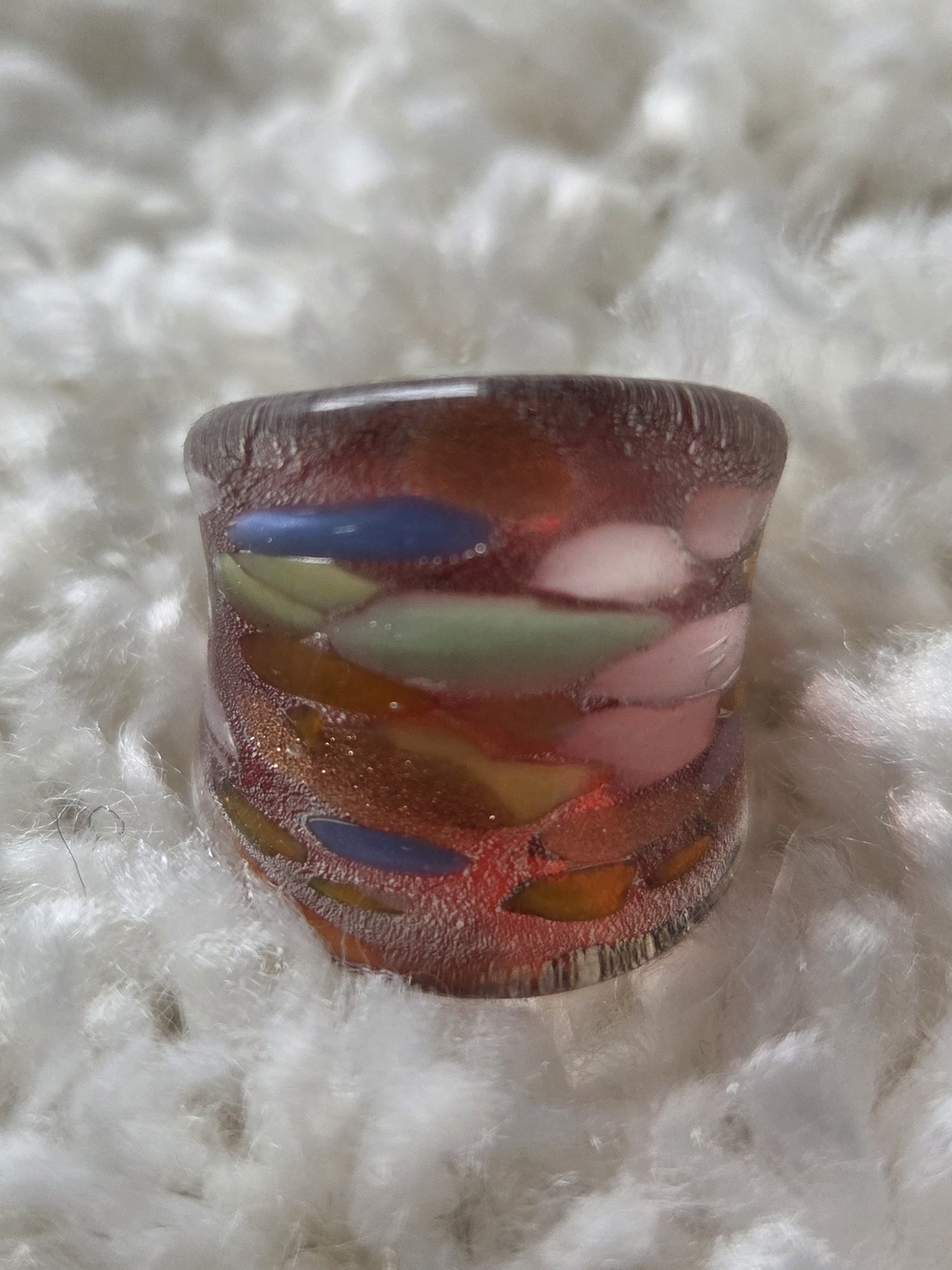Colorful Glass Statement Ring - Multicolor